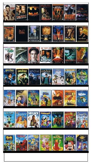 Voorbeeld schappenplan DVD's