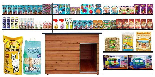 Voorbeeld schappenplan voeding & accessoires huisdieren